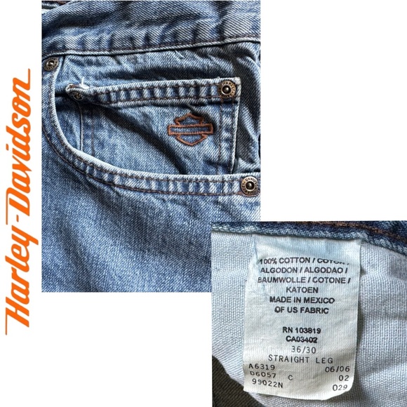 LBN Harley-Davidson Men’s VTG Jeans 36x30 Blue Denim Classic Straight Leg - Picture 6 of 11